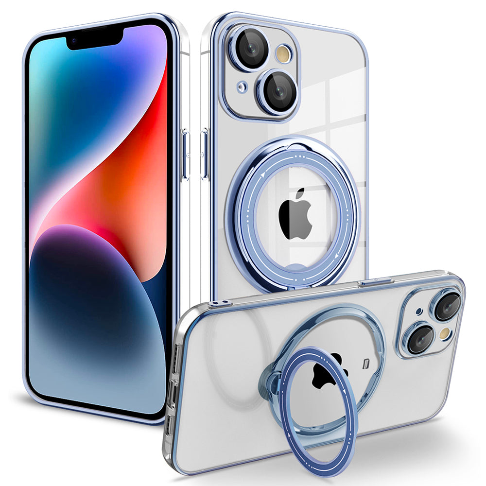 Protective Case for iPhone 13 6.1 inch PC TPU Phone Cover Rotating Kickstand Back Shell Compatible with MagSafe Protective Case for iPhone 13 6.1 inch PC TPU Phone Cover Rotating Kickstand Back Shell Compatible with MagSafe